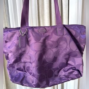 Coach Purple Tote Bag with Matching Pouch (Amethyst)